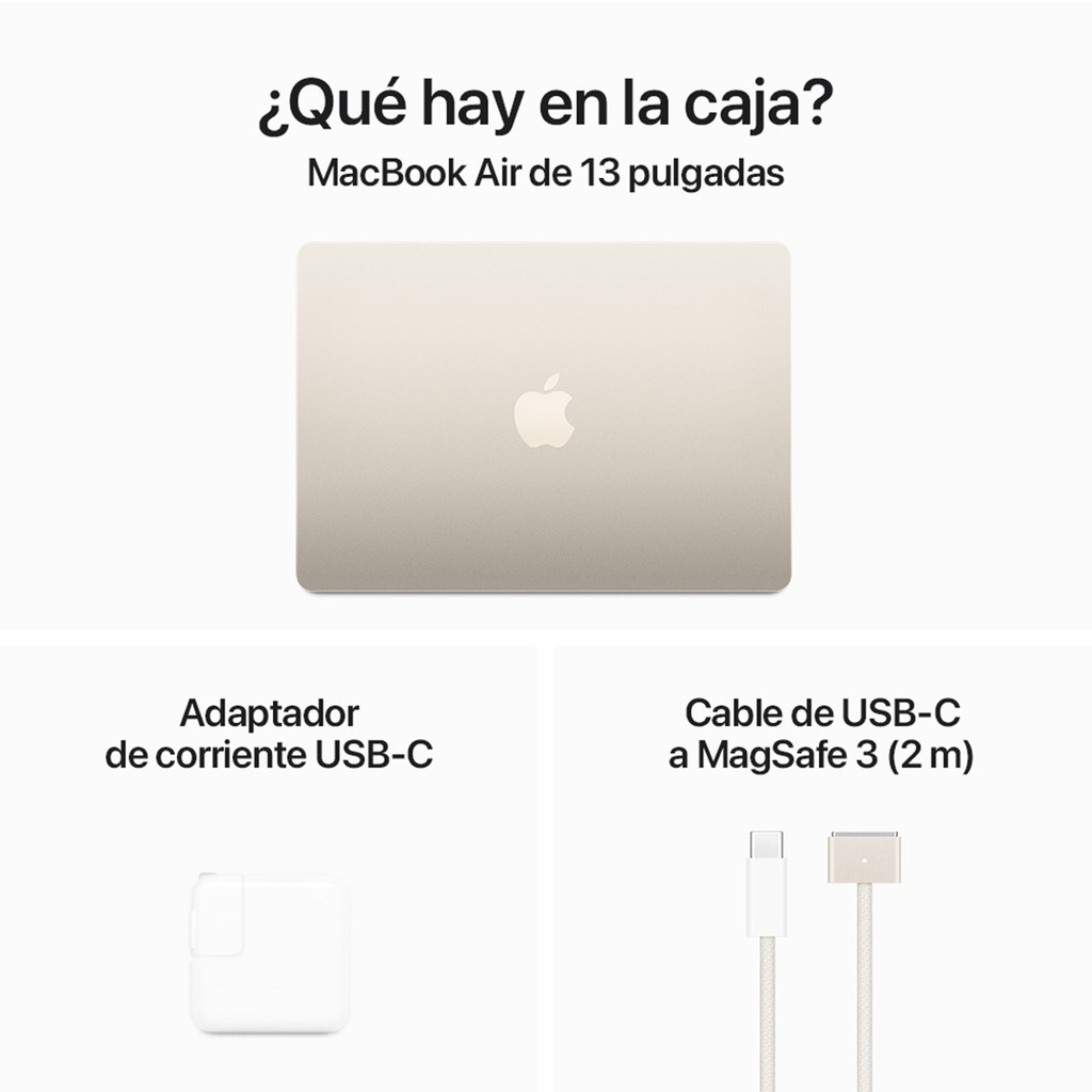 MacBook Air 13 M3 256GB - Blanco Estrella (Starlight)