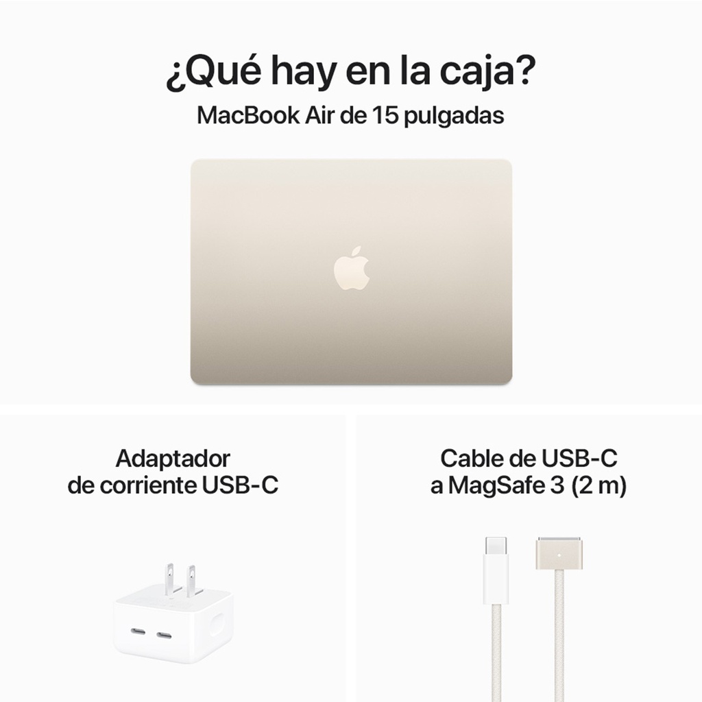 MacBook Air 15 M3 256GB - Blanco Estrella (Starlight)