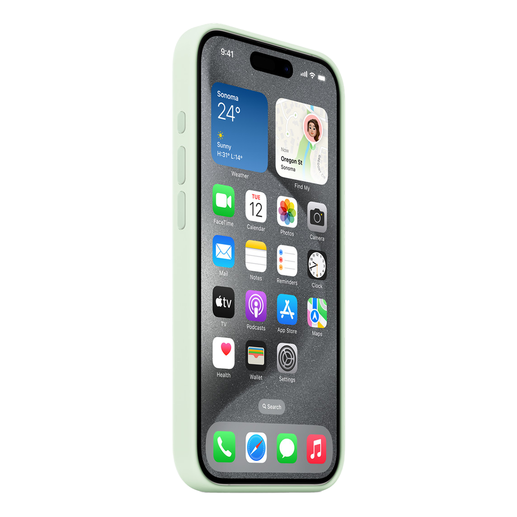 Funda de Silicona iPhone 15 Pro Max con Magsafe - Menta Claro