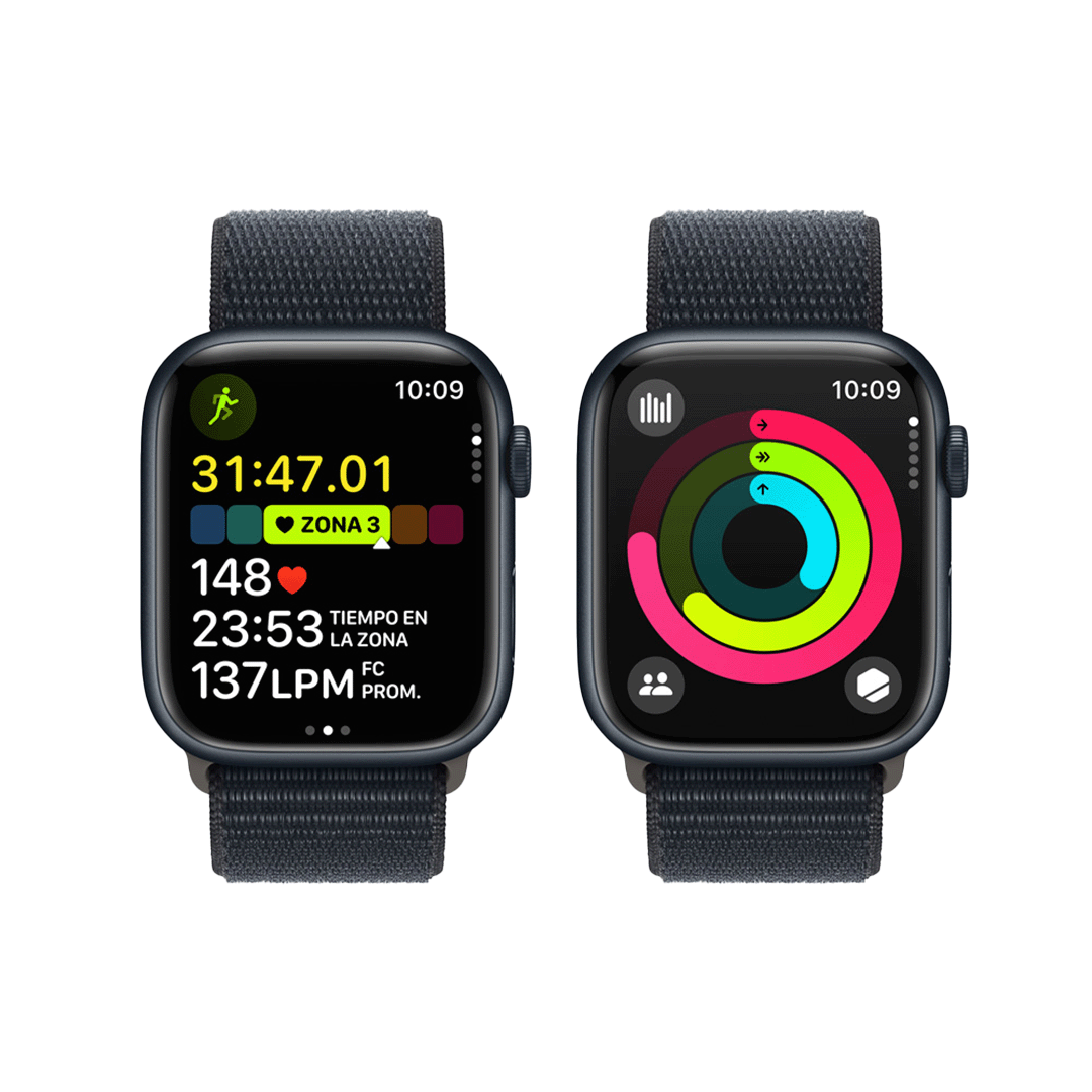 Apple Watch Series 9 GPS - 45mm - Caja de Aluminio Medianoche con Loop Deportivo Medianoche