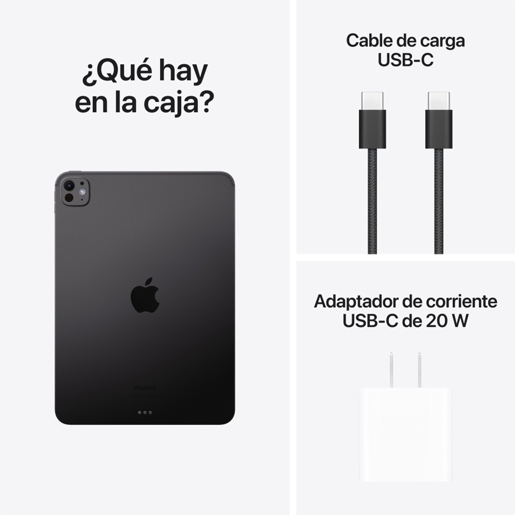 iPad Pro 11" M4 WiFi 512GB, Vidrio Estándar - Negro Espacial