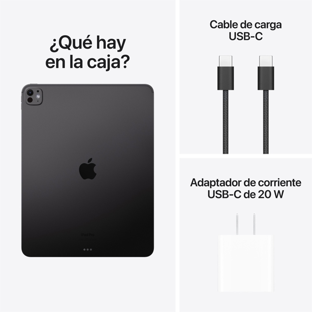 iPad Pro 13" M4 WiFi 256GB, Vidrio Estándar - Negro Espacial