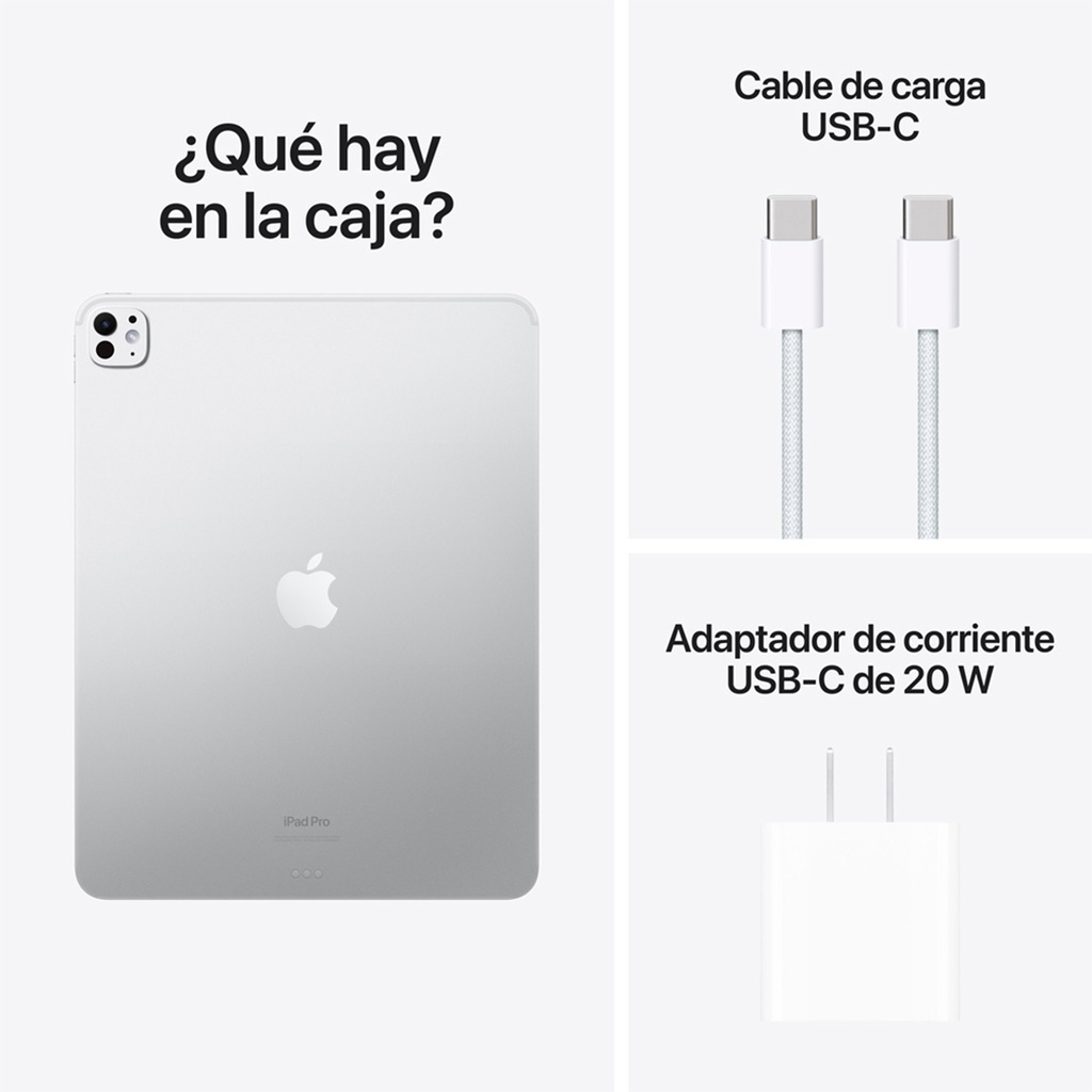 iPad Pro 13" M4 WiFi 512GB, Vidrio Estándar - Plateado