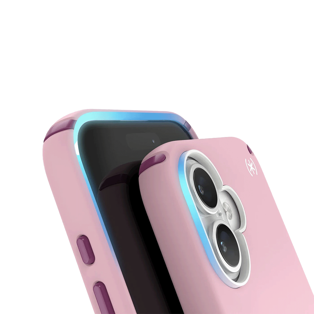 Speck Presidio 2 Pro Funda con ClickLock para iPhone 16 - Rosa/Violeta Arándano/Blanco