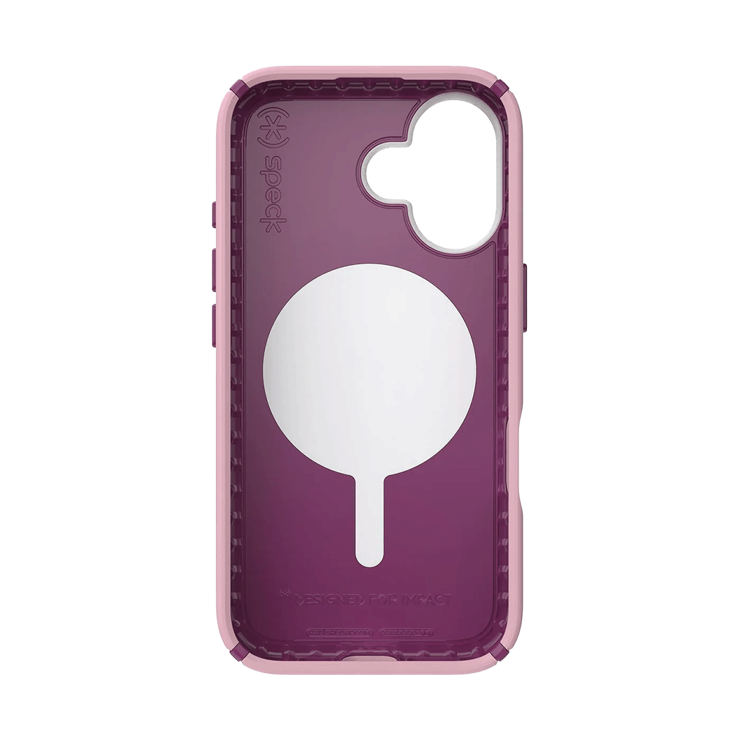 Speck Presidio 2 Pro Funda con ClickLock para iPhone 16 - Rosa/Violeta Arándano/Blanco