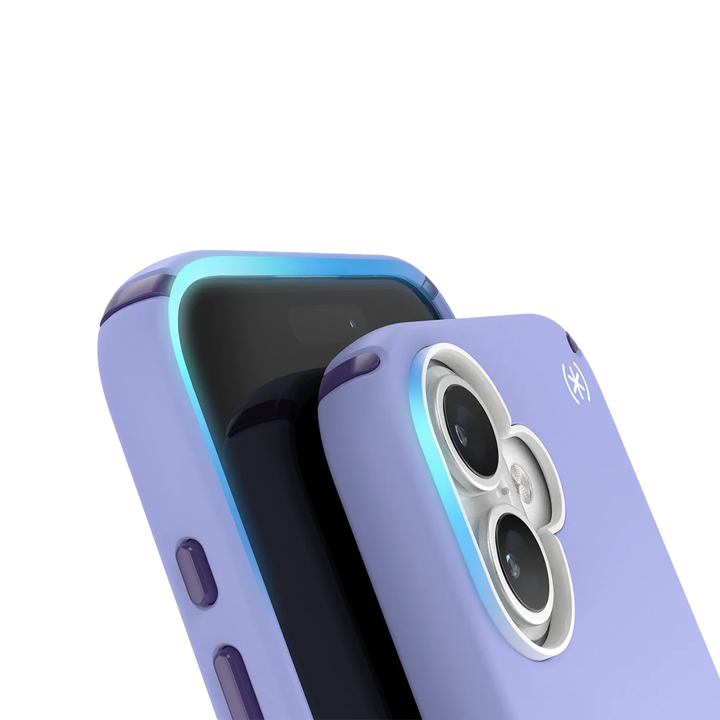 Speck Presidio 2 Pro Funda con ClickLock para iPhone 16 - Lavanda/Púrpura/Blanco