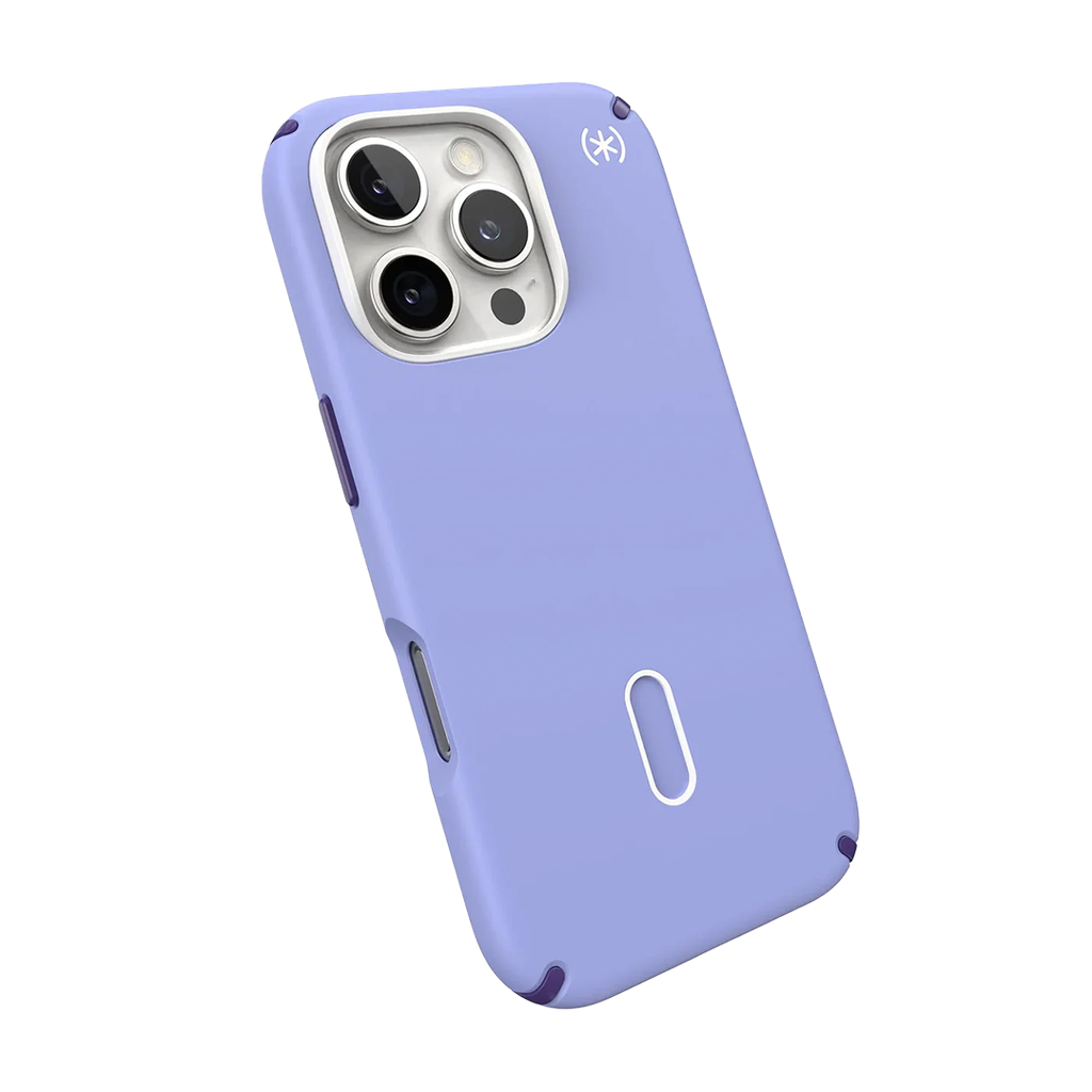 Speck Presidio 2 Pro Funda con ClickLock para iPhone 16 Pro - Lavanda Futuristica/Púrpura/Blanco