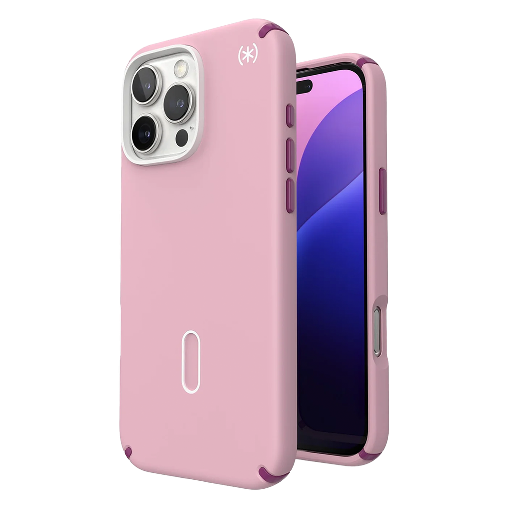 Speck Presidio 2 Pro Funda con ClickLock para iPhone 16 Pro Max - Rosa/Arándano Violeta/Blanco