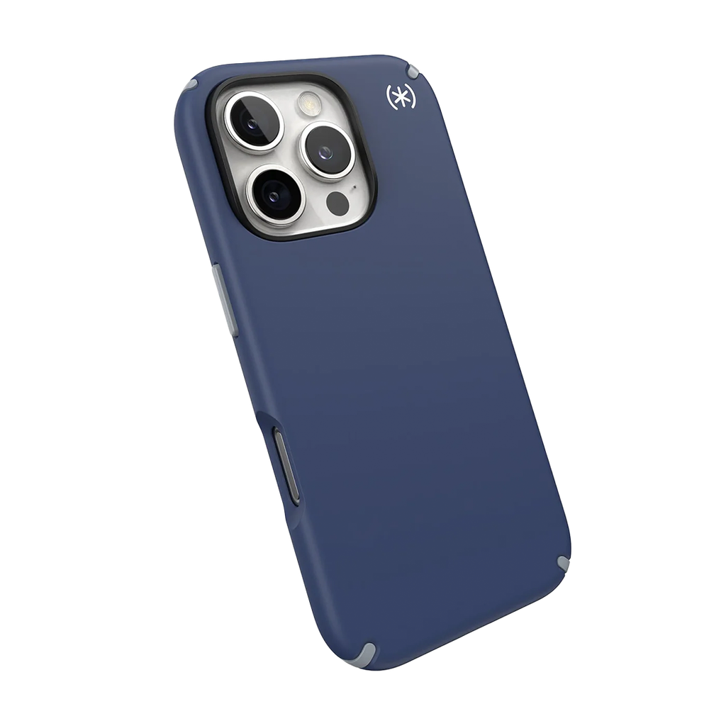 Speck Presidio 2 Pro Funda con MagSafe para iPhone 16 Pro - Azul Costero/Gris Polvo/Blanco