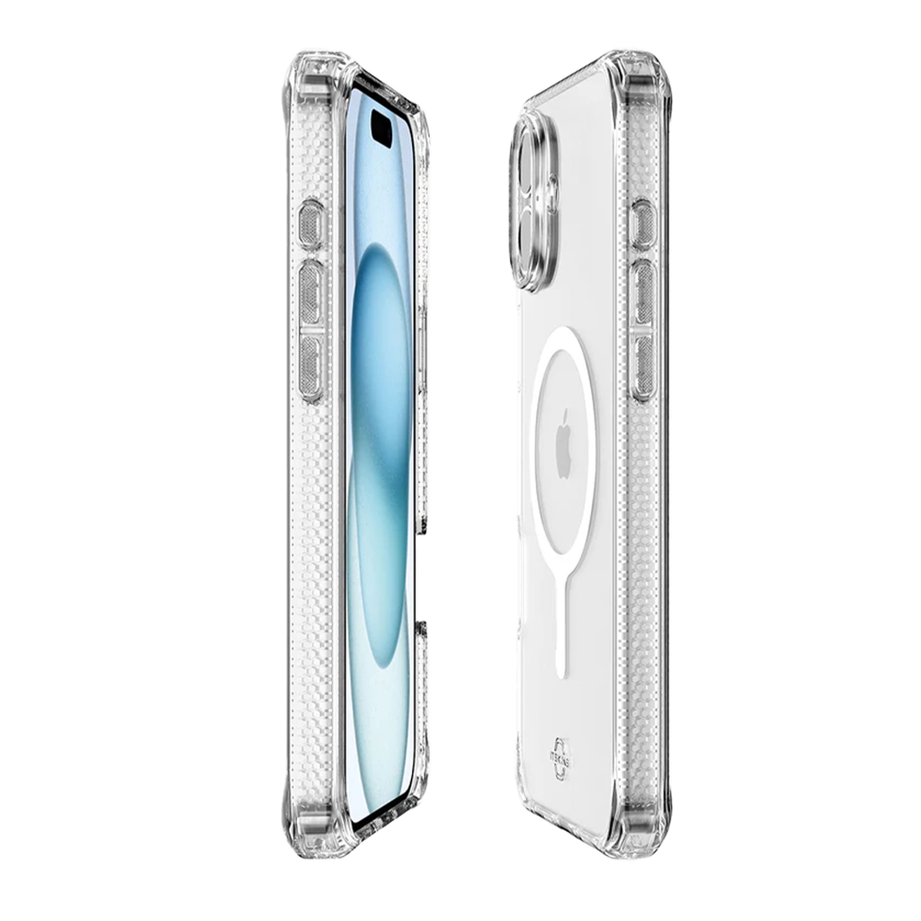 ItSkins Hybrid R Funda Transparente con MagSafe para iPhone 16 - Transparente