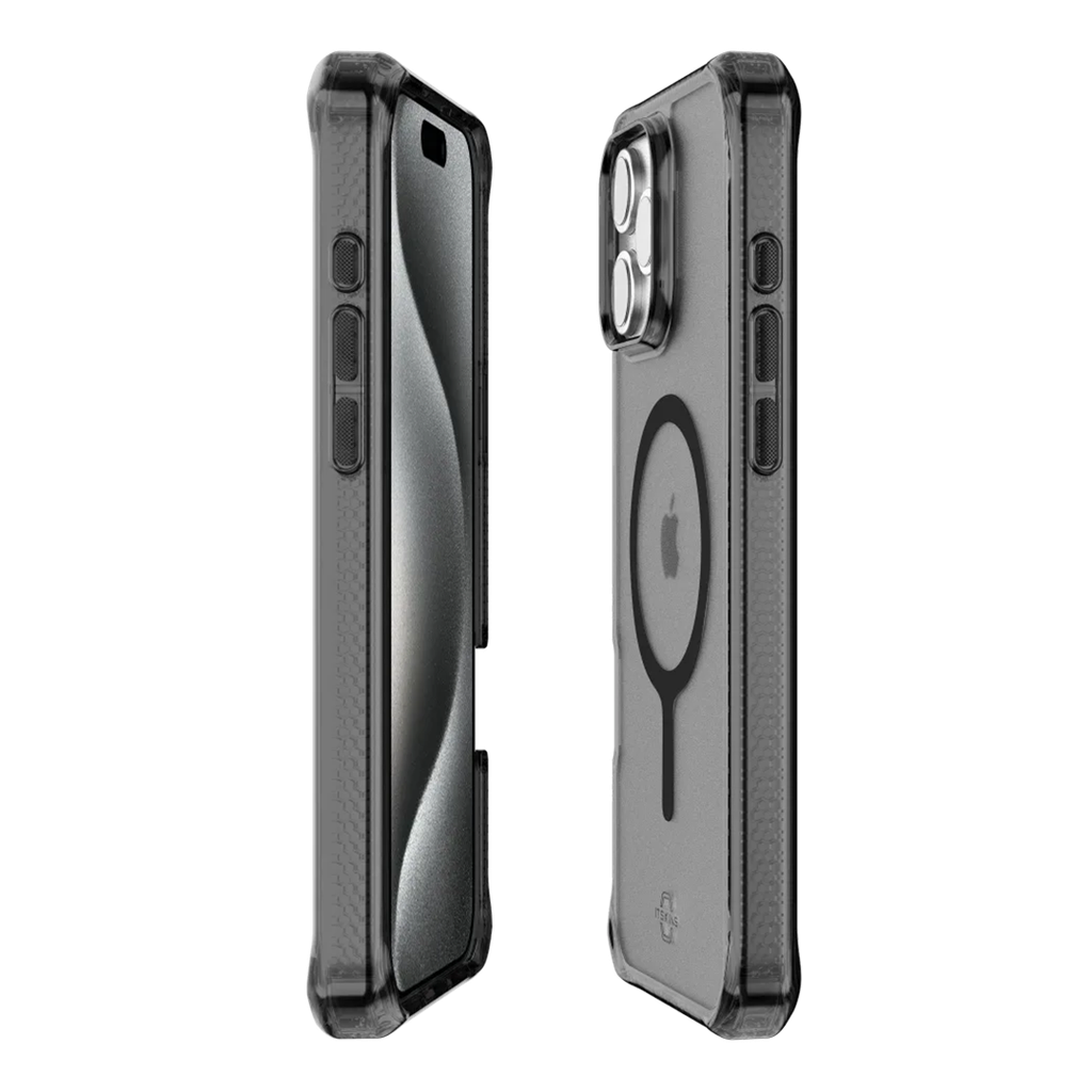 ItSkins Hybrid R Vapor Funda con MagSafe para iPhone 16 Pro - Humo