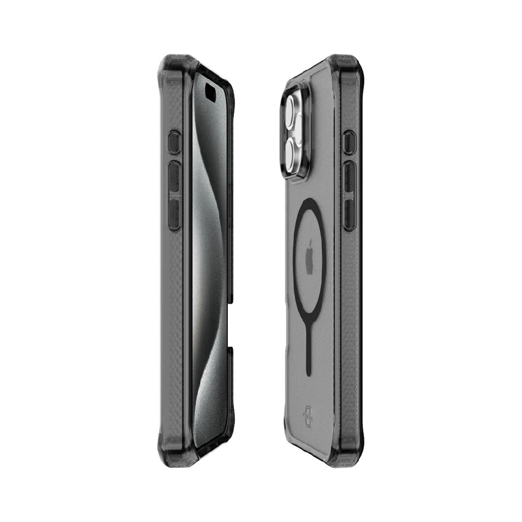 ItSkins Hybrid R Vapor Funda con MagSafe para iPhone 16 Pro - Humo