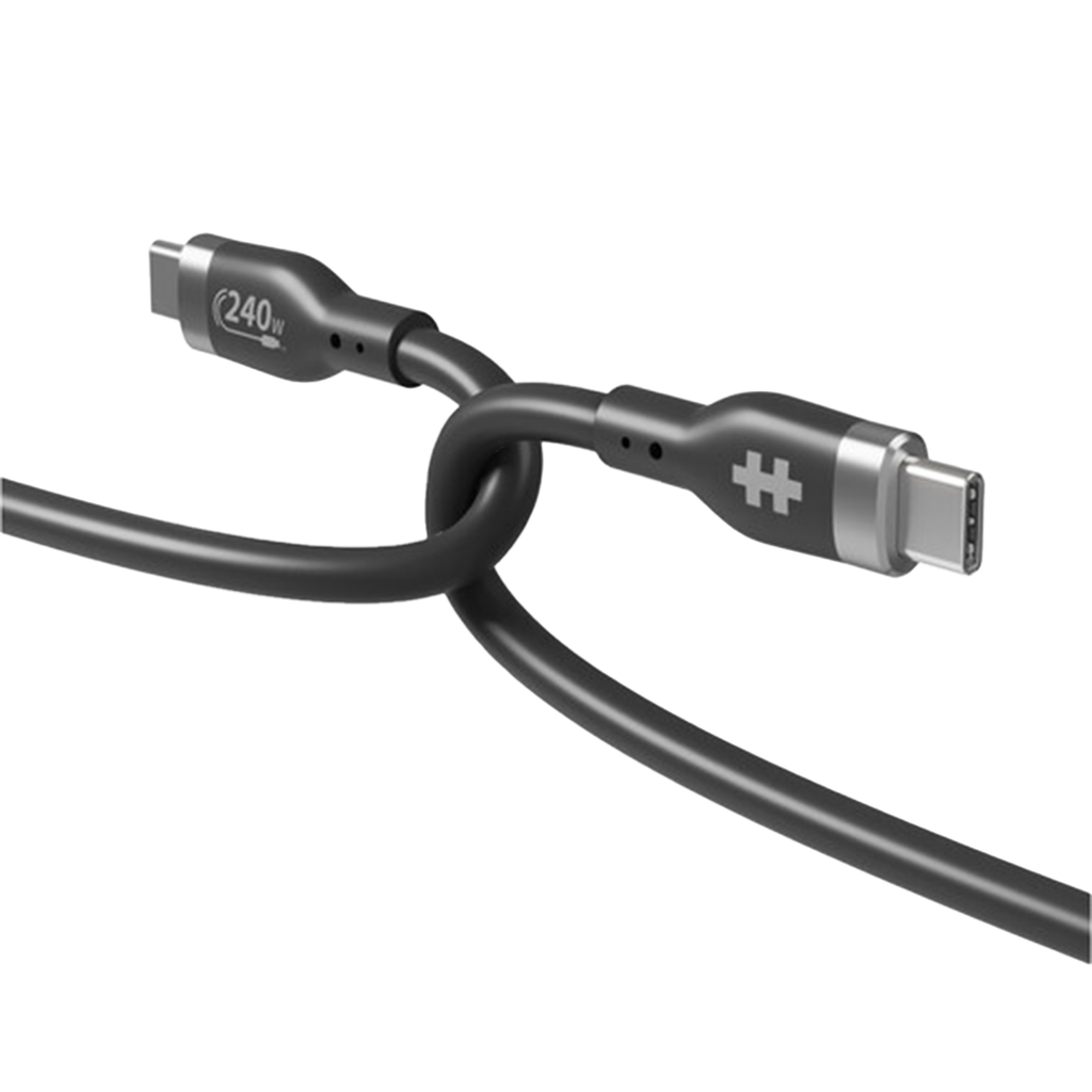 HyperJuice Cable de Silicona de 1M USB-C a USB-C 240W - Negro