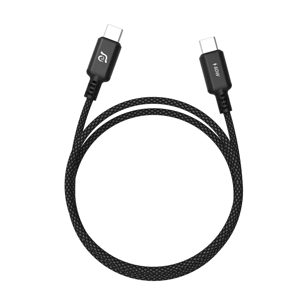 Adam Elements CASA S200 USB-C a USB-C 60W Cable Cargador Trenzado de 2m - Negro