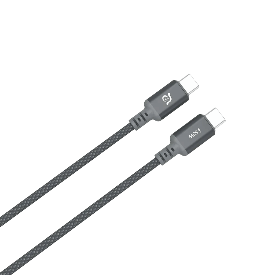 Adam Elements CASA S200 USB-C a USB-C 60W Cable Cargador Trenzado de 2m - Gris