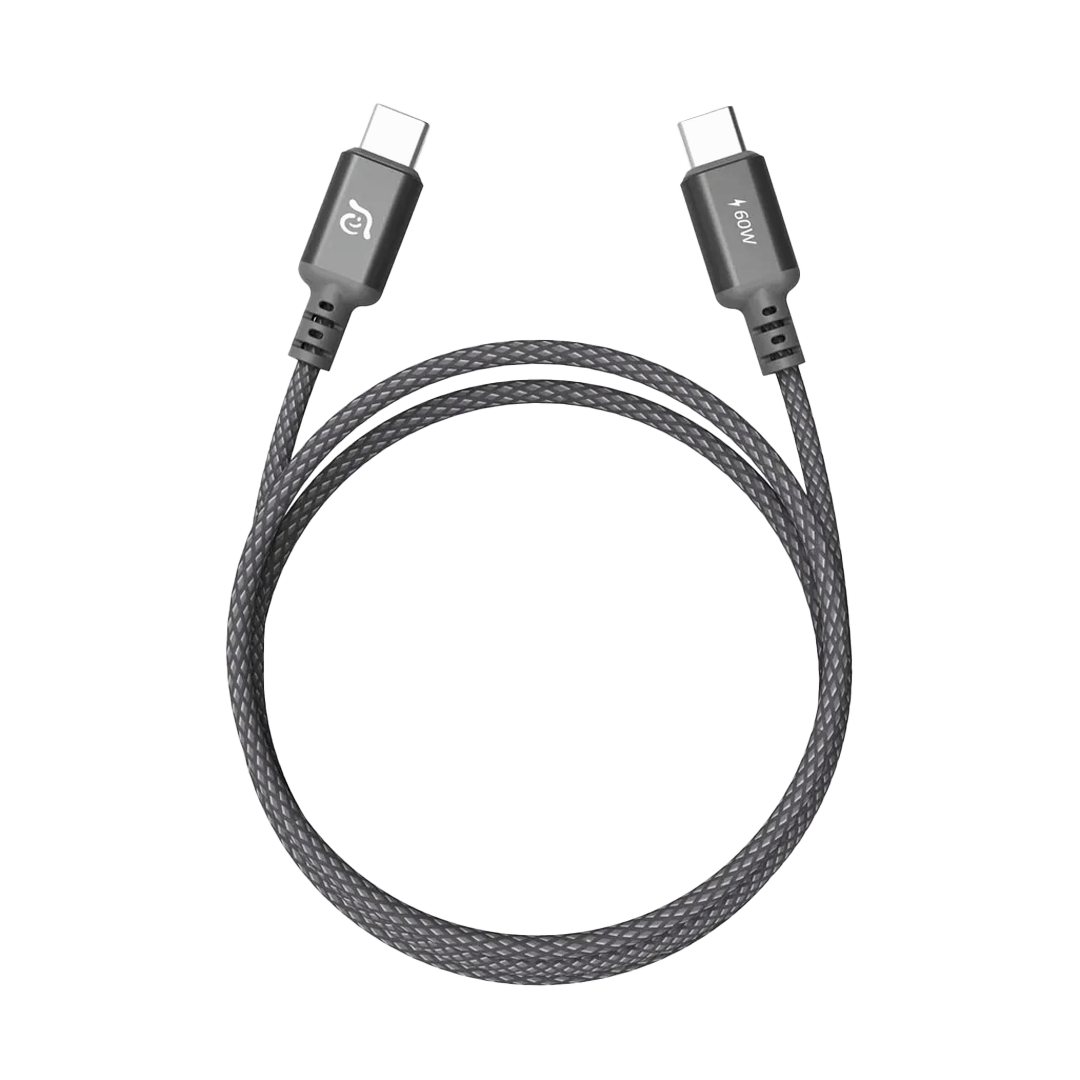 Adam Elements CASA S200 USB-C a USB-C 60W Cable Cargador Trenzado de 2m - Gris