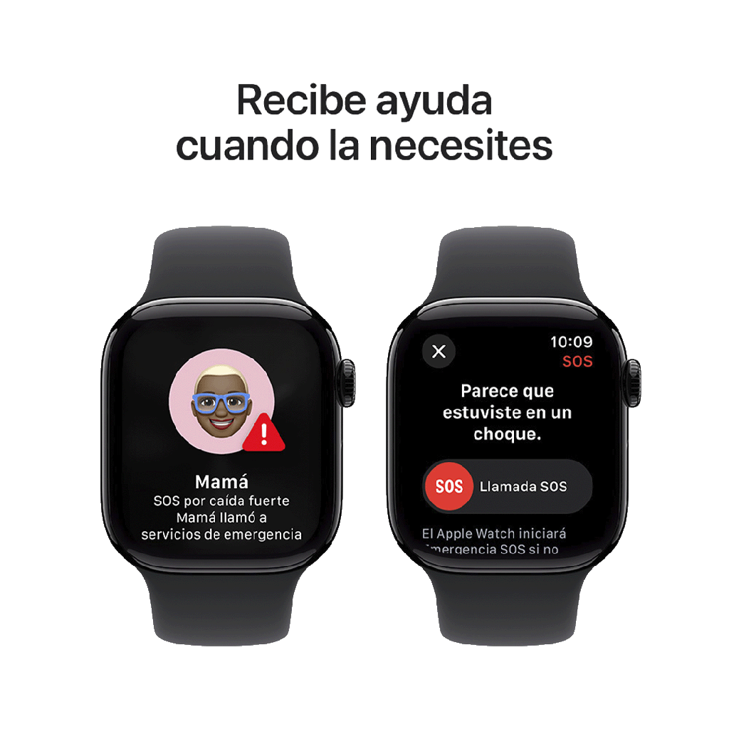 Apple Watch S10 GPS 42mm - Caja de Aluminio Negro Azabache - Banda Deportiva Negra -M/L