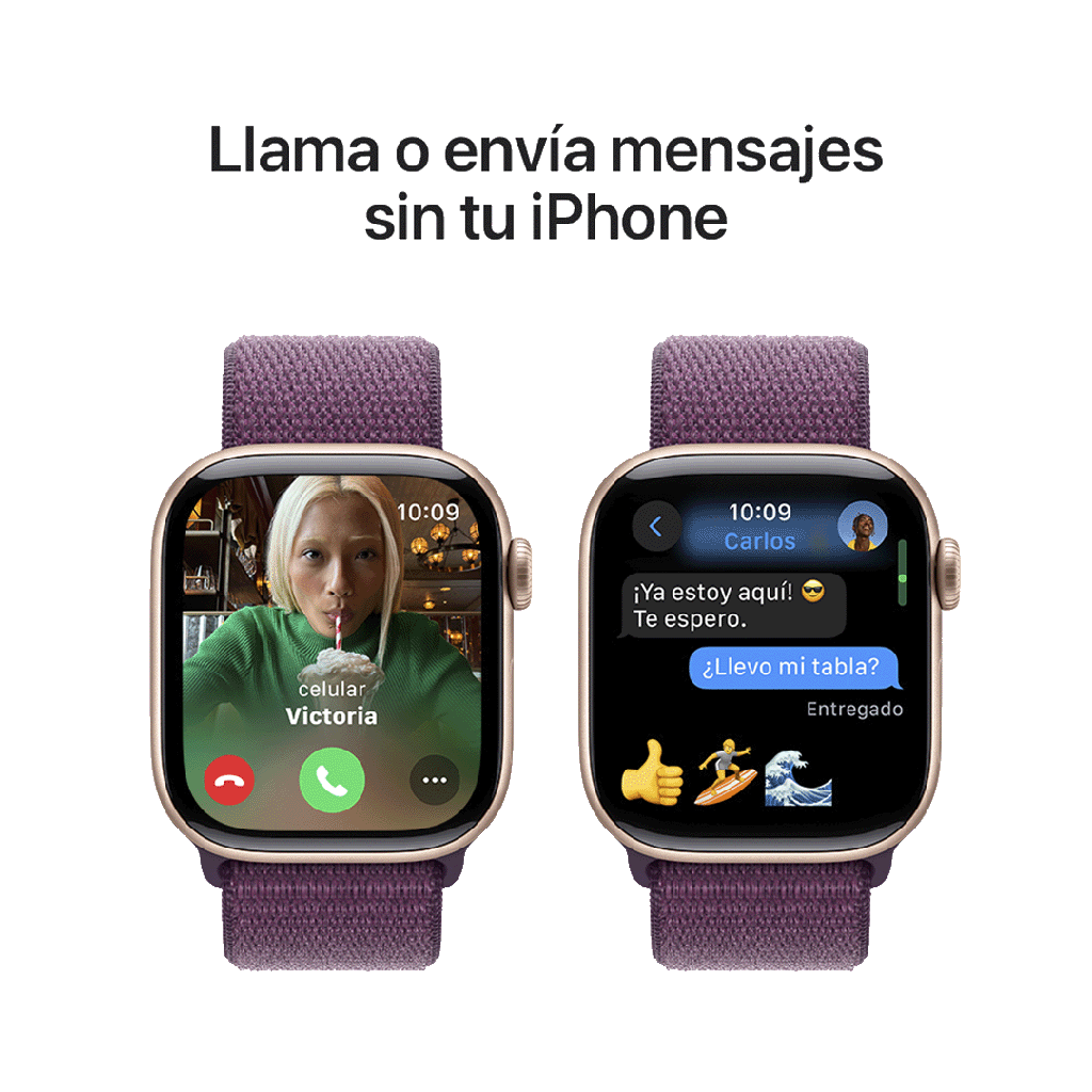 Apple Watch S10 GPS 42mm - Caja de Aluminio Oro Rosado - Loop Deportivo Ciruela