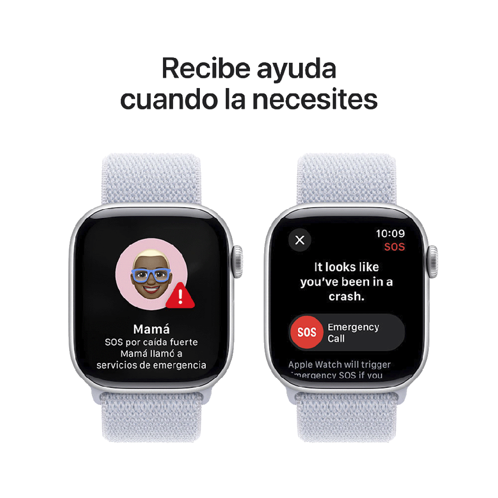 Apple Watch S10 GPS 42mm - Caja de Aluminio Plata - Loop Deportivo Azul Nube