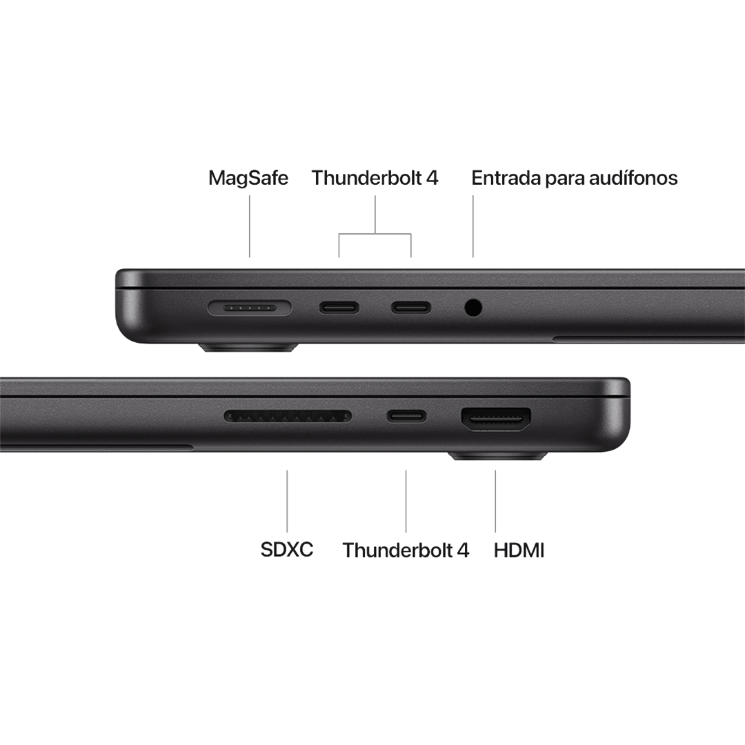 [Z1DS00292] MacBook Pro 14" CTO M4 - 10 CPU, 10 GPU, 24 GB, 512 GB - Negro Espacial - SPA