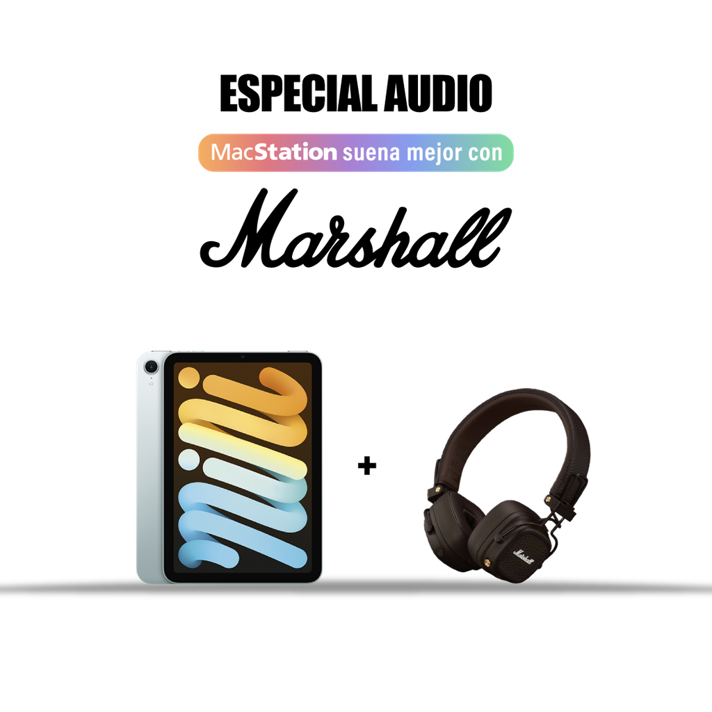 (MXNC3LE/A) iPad mini Wi-Fi 256 GB + (1006834) Marshall Major V Auriculares Bluetooth On Ear - Marrón