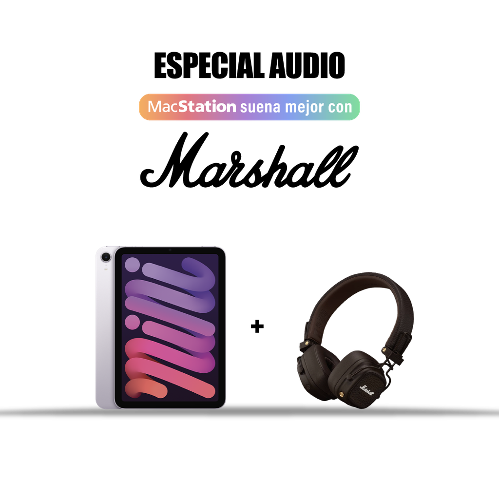 (MXNE3LE/A) iPad mini Wi-Fi 256 GB + (1006834) Marshall Major V Auriculares Bluetooth On Ear - Marrón