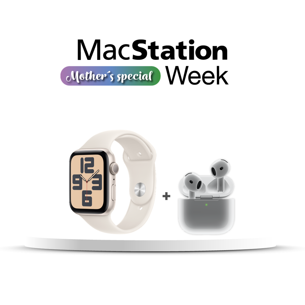 Apple Watch SE GPS 44mm (MXEV3BE/A) + Airpods 4 USB-C (MXP63BE/A)