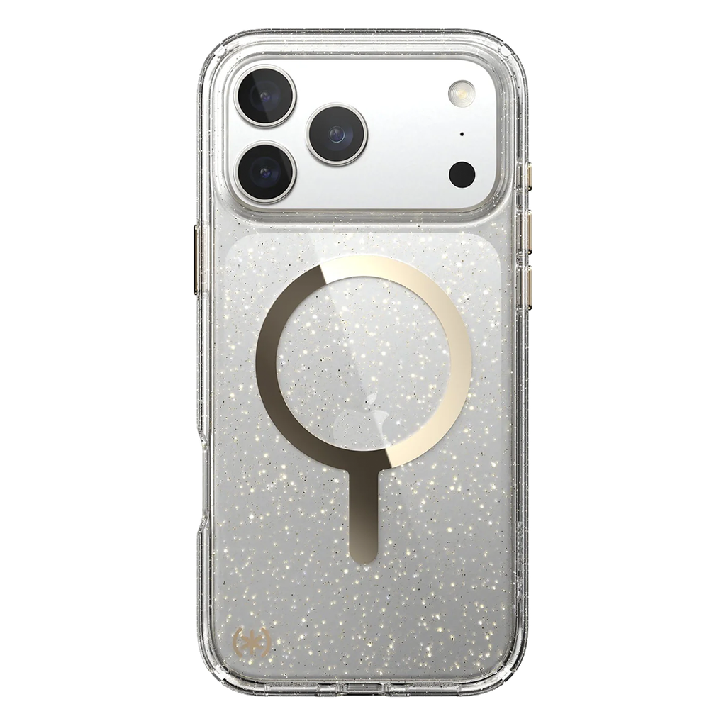 Funda Presidio Lux Glitter de Speck con MagSafe para iPhone 17 Pro Max - Oro metálico