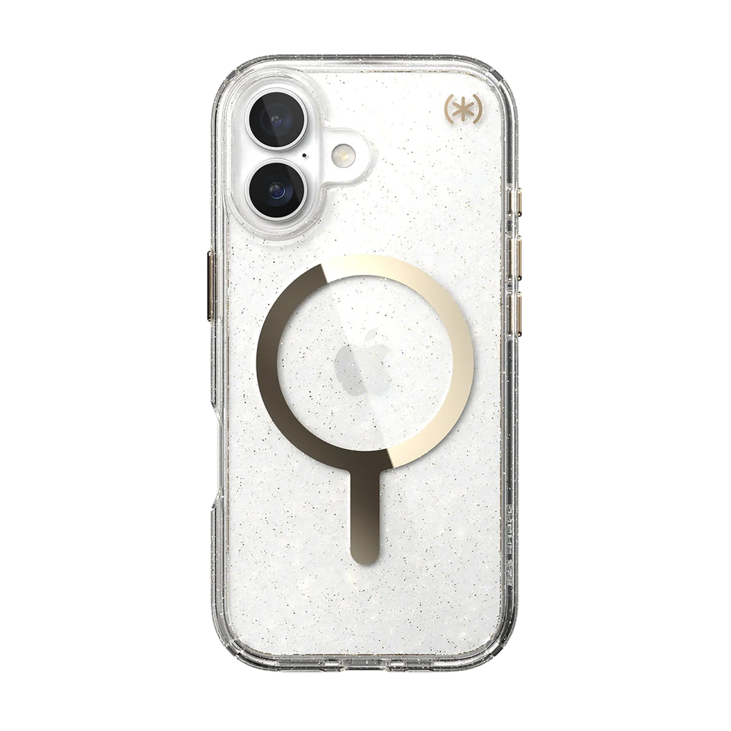 Speck Presidio Lux con MagSafe para iPhone 17 - Glitter/Oro Metalico