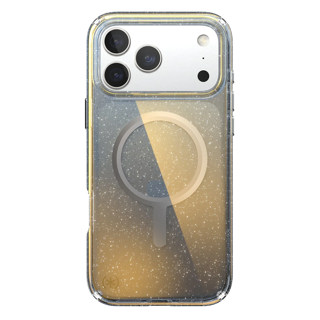 Funda Presidio Lux Glitter de Speck con MagSafe para iPhone 17 Pro Max - Plata metálico