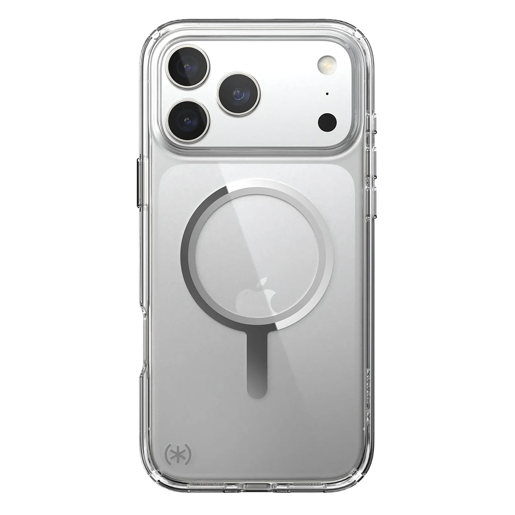 Speck Presidio Perfect Transparente con MagSafe para iPhone 17 Pro Max - Transparente/Transparente/Plata