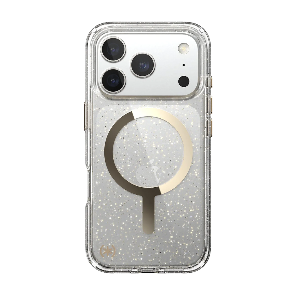 Funda Lux Glitter de Speck con MagSafe para iPhone 17 Pro - Plata metálico