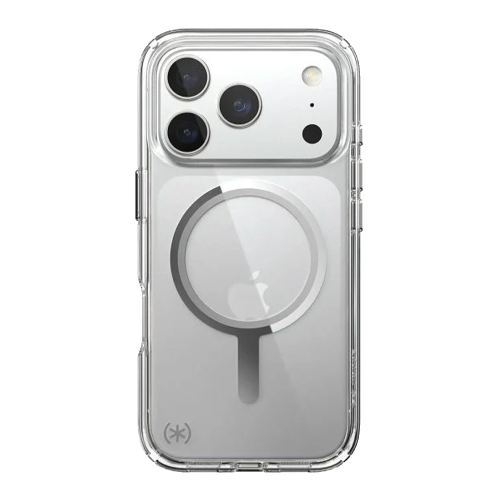Speck Presidio Perfect Transparente con MagSafe para iPhone 17 Pro - Transparente/Transparente/Plata