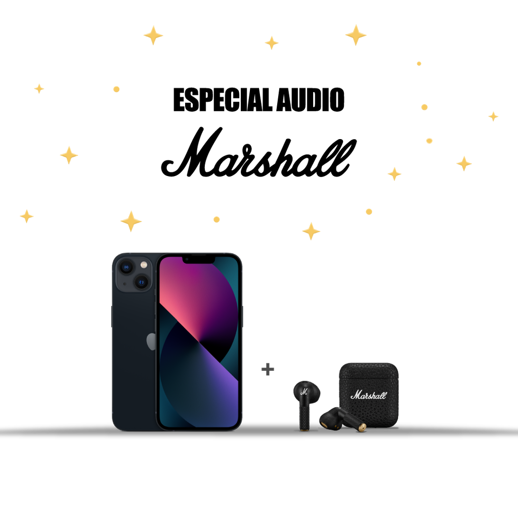 iPhone 13 Medianoche + [1006653] Marshall Minor IV Auriculares inalámbricos  In Ear - Negro