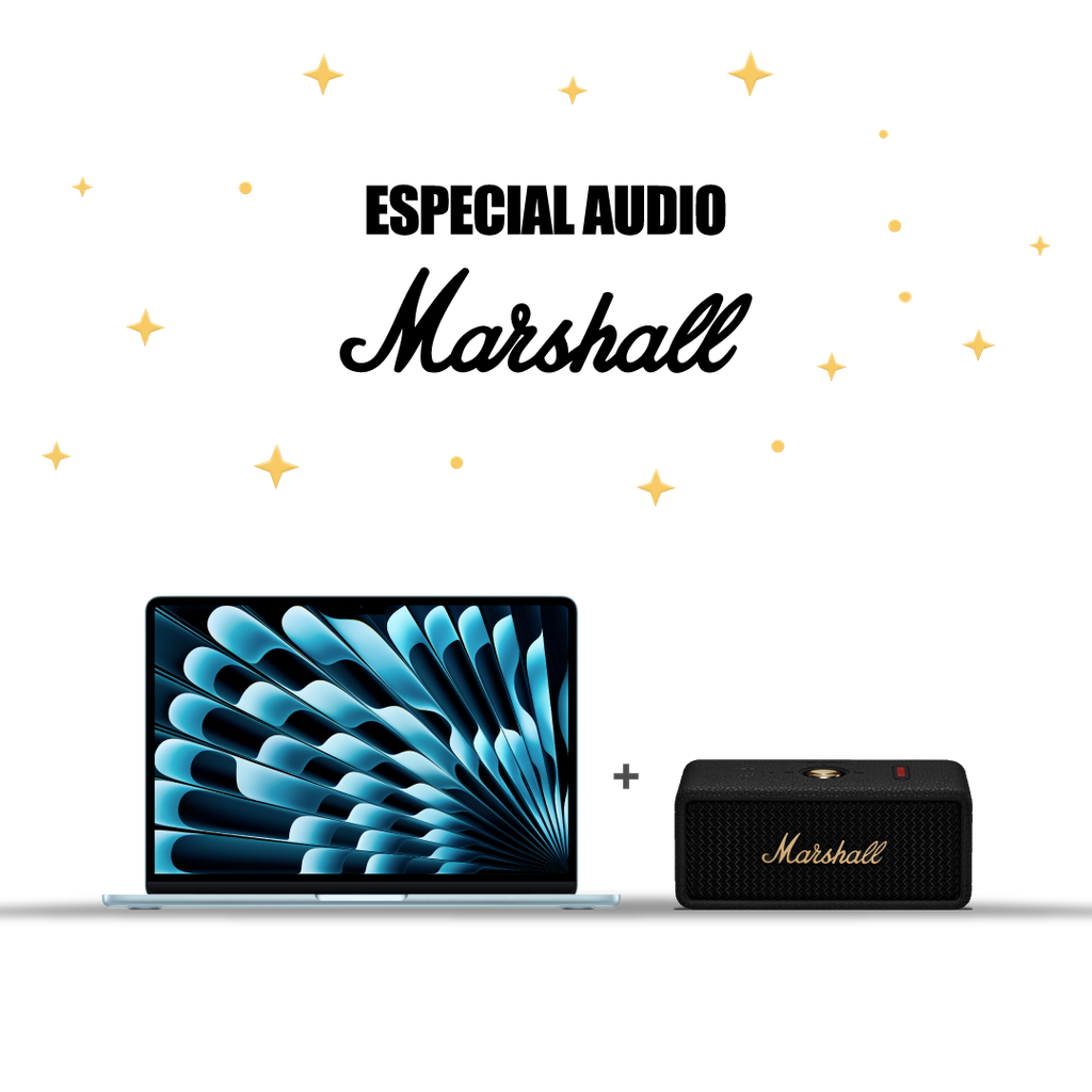 MacBook Air 13" M4 256GB Azul Cielo + [1006884] Marshall Emberton III Parlante Bluetooth - Negro y Brasa