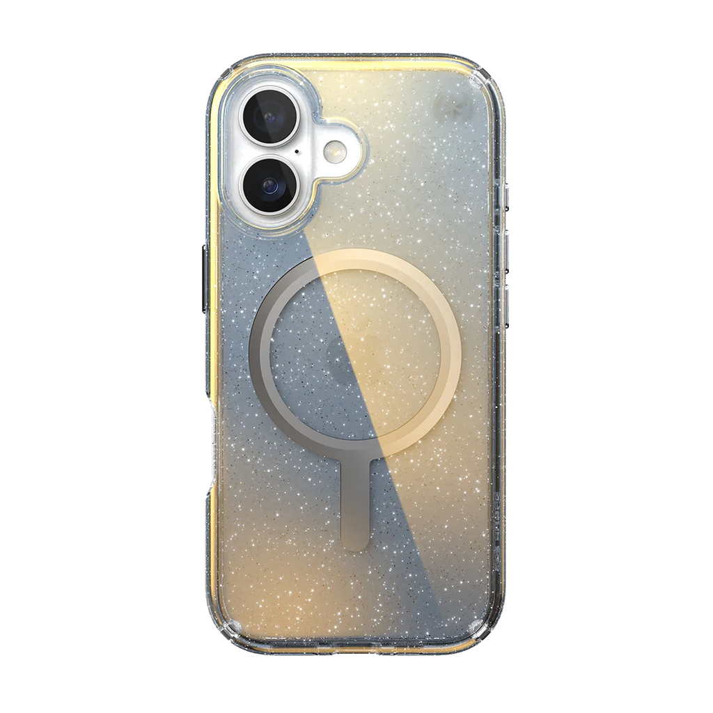 Speck Presidio Lux con MagSafe para iPhone 17 - Hyper Mirror Glitter/Plateado Metálico