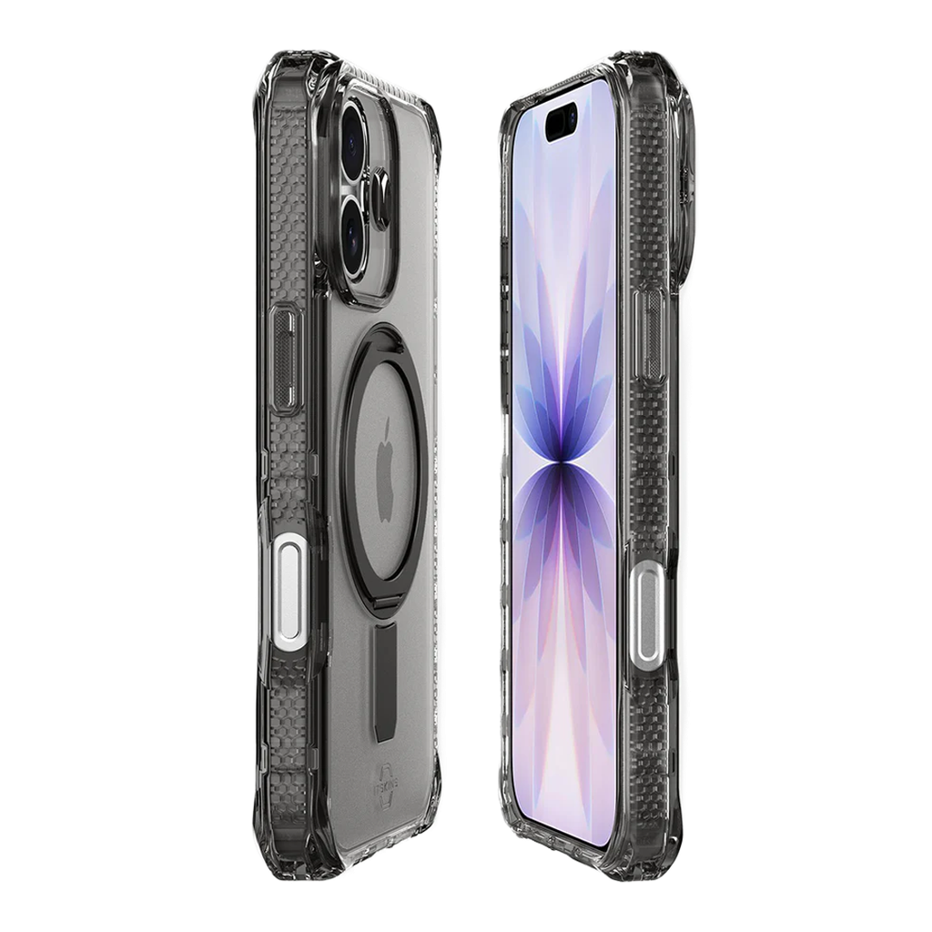 Funda Hybrid R Vapor Stand de ItSkins con MagSafe para iPhone 17 - Humo