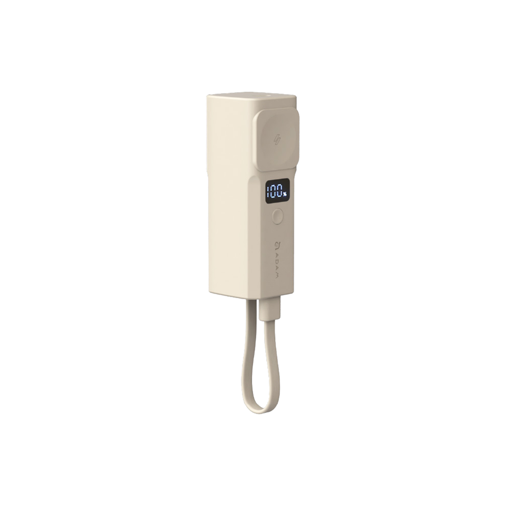 Batería externa 5-en-1 (diseño ultra compacto) VIONTA P5 Pro de 5.000 mAh de Adam Elements - Beige