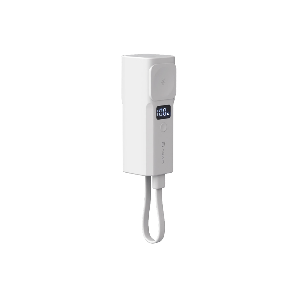 Batería externa ultra compacta 5-en-1 VIONTA P5 Pro de 5.000 mAh de Adam Elements - Blanco