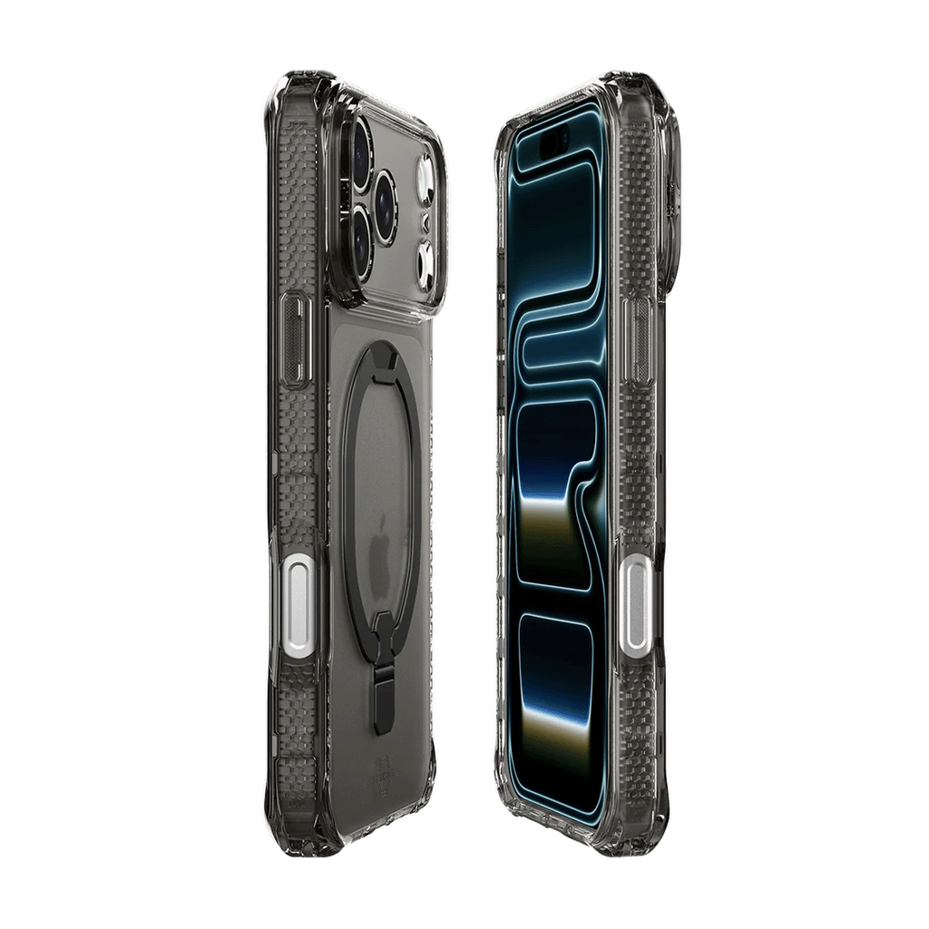 Funda Hybrid R Vapor Stand con MagSafe de ItSkins para iPhone 17 Pro Max - Negro humo