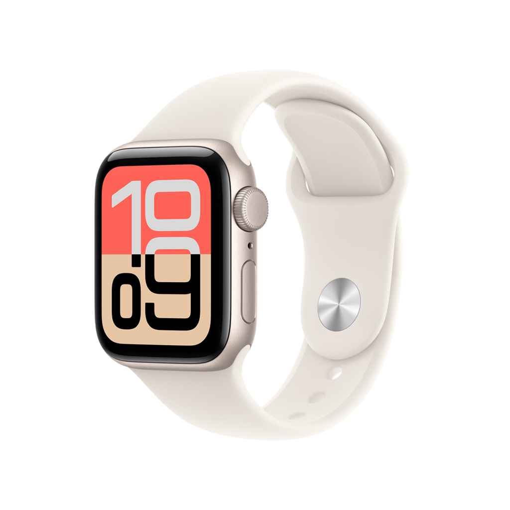 Apple Watch SE 3 (GPS) 40 mm - Caja de Aluminio Blanco estelar - Banda Deportiva Blanco estelar - S/M