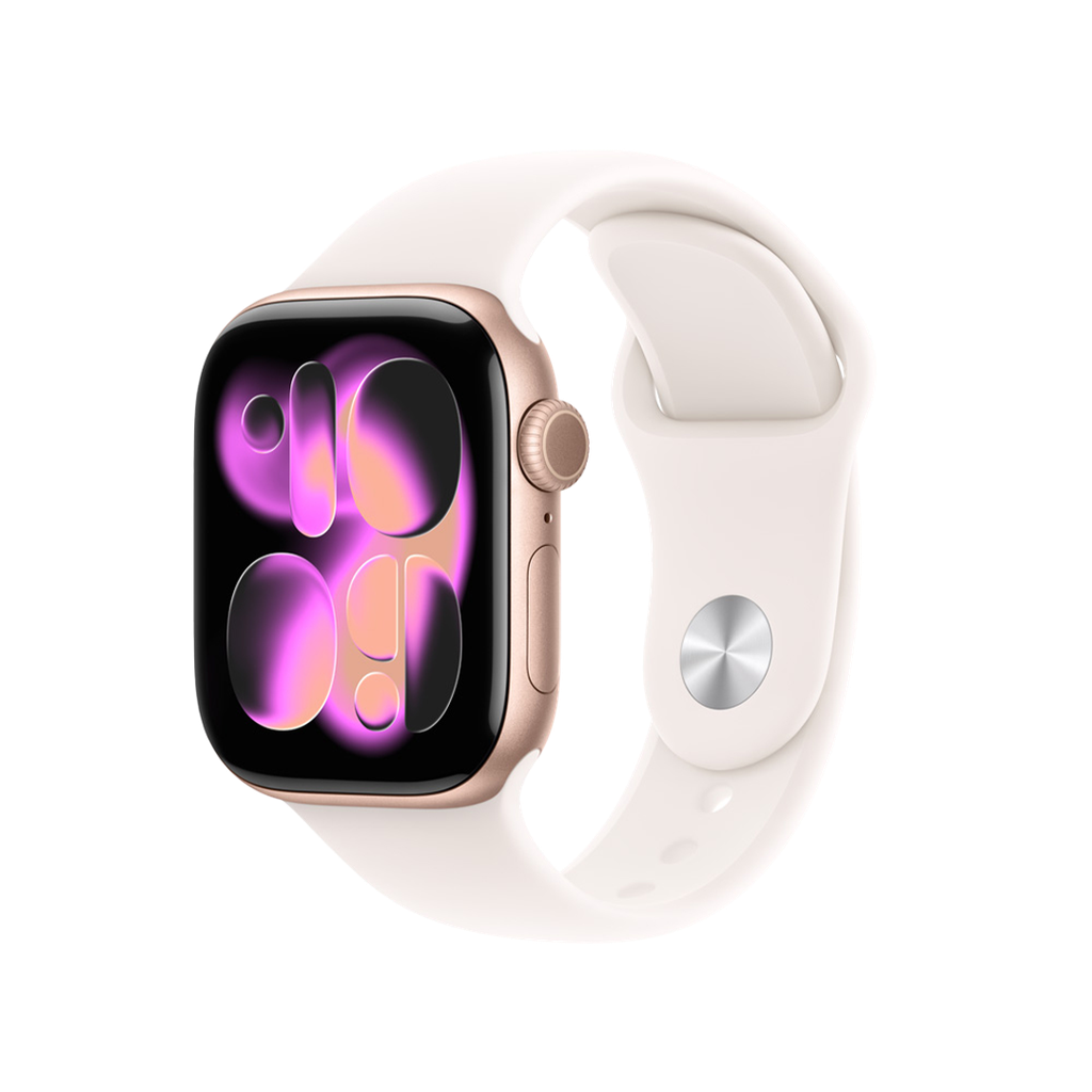 Apple Watch Series 11 ((GPS)) 42 mm - Caja de Aluminio Oro Rosa - Banda Deportiva Rosado Rubor - M/L