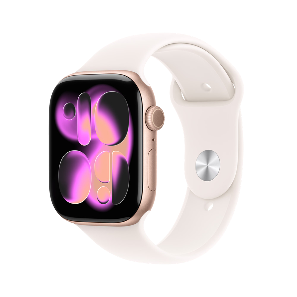 Apple Watch Series 11 ((GPS)) 46 mm - Caja de Aluminio Oro Rosa - Banda Deportiva Rosado Rubor - S/M