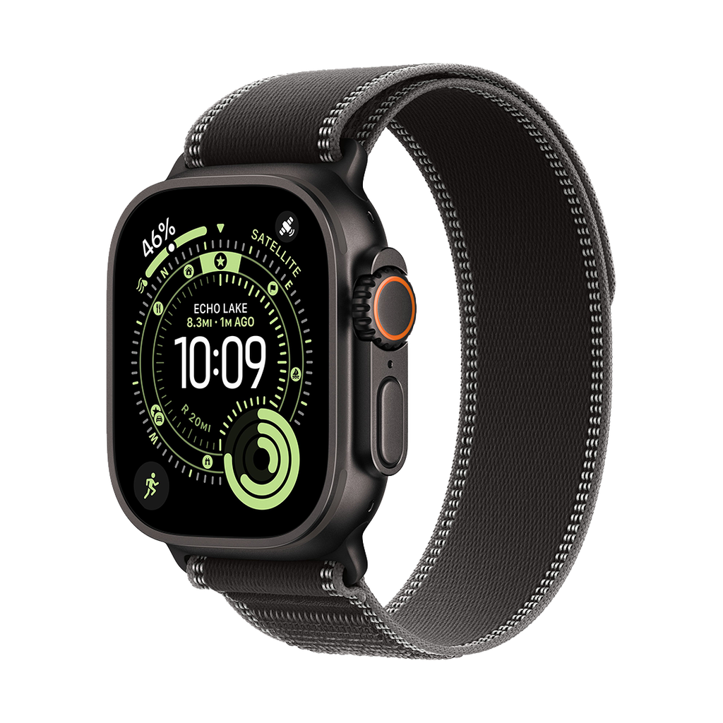 Apple Watch Ultra 3 (GPS + Cellular) 49 mm - Caja de titanio negro - Banda Loop Trail negro/carbon - M/L