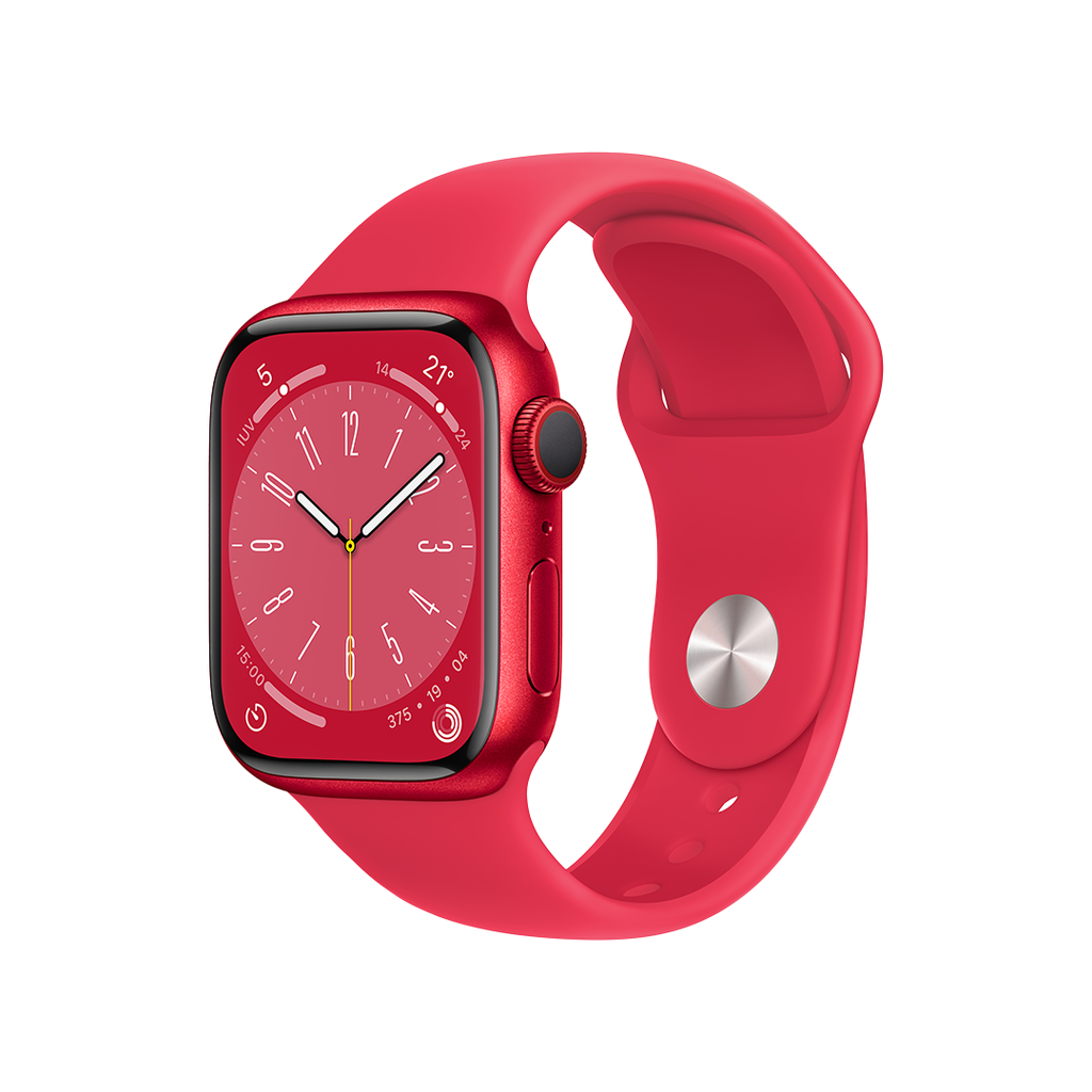 Apple Watch Series 8 (GPS) 45mm - (PRODUCT)Caja de Aluminio Roja - (PRODUCT)Banda Deportiva Roja - Regular