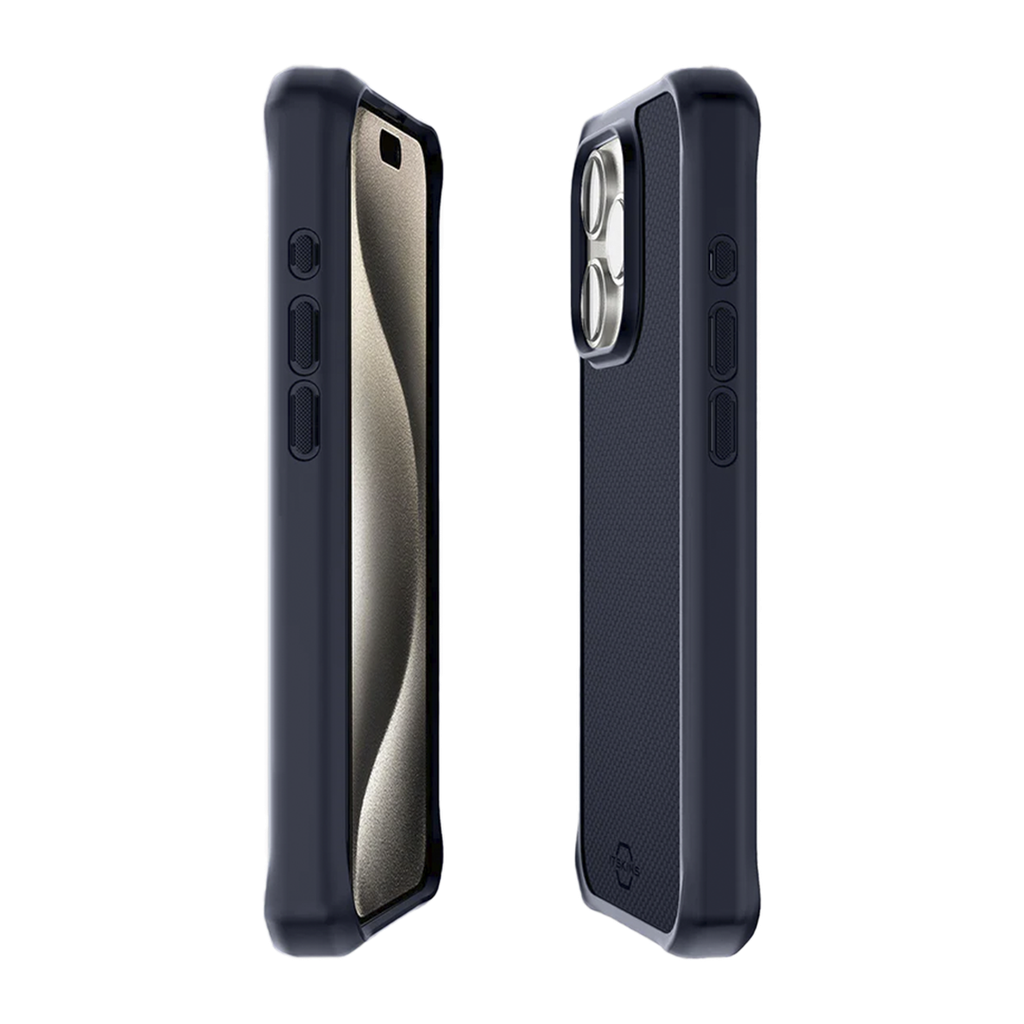 ItSkins Hybrid R Nylon Funda con MagSafe para 15 Pro Max - Azul Oscuro