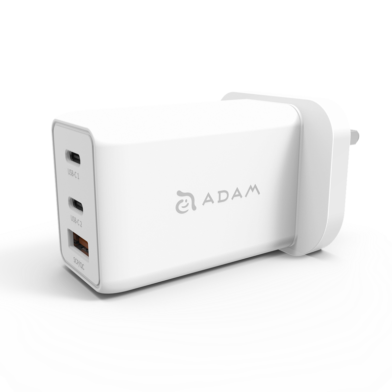 Adam Elements Cargador OMNIA de 3 Puertos 65W - Blanco