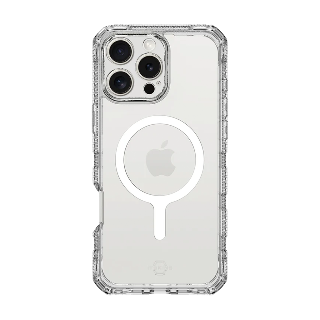 ItSkins Supreme R Funda Transparente con MagSafe para iPhone 16 Pro - Blanco