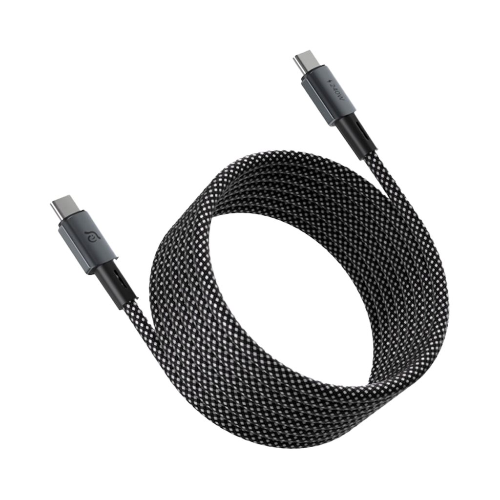 Cable de carga magnético CASA MP200 de USB-C a USB-C de 240 W (2 m) de Adam Elements - Gris