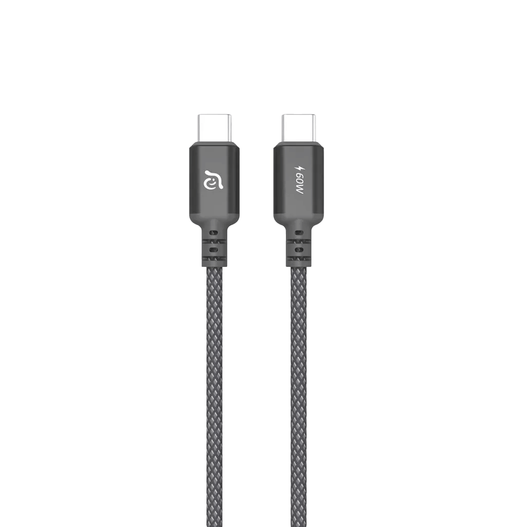 Cable de carga trenzado CASA S200 de USB-C a USB-C de 60 W (2 m) de Adam Elements - Gris